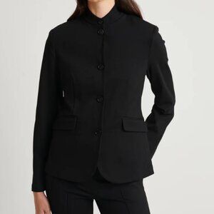 Patrick Assaraf Ponte Collarless Single Breasted Blazer